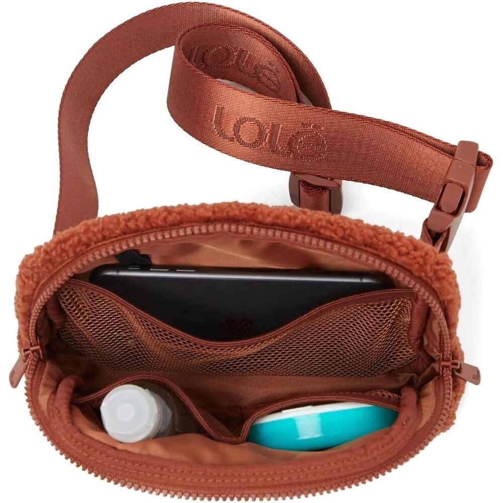 [NWT] 2 Count - Lolë Fleece Sherpa Belt Bag Copper Crossbody Fanny Pack - Picture 6 of 6